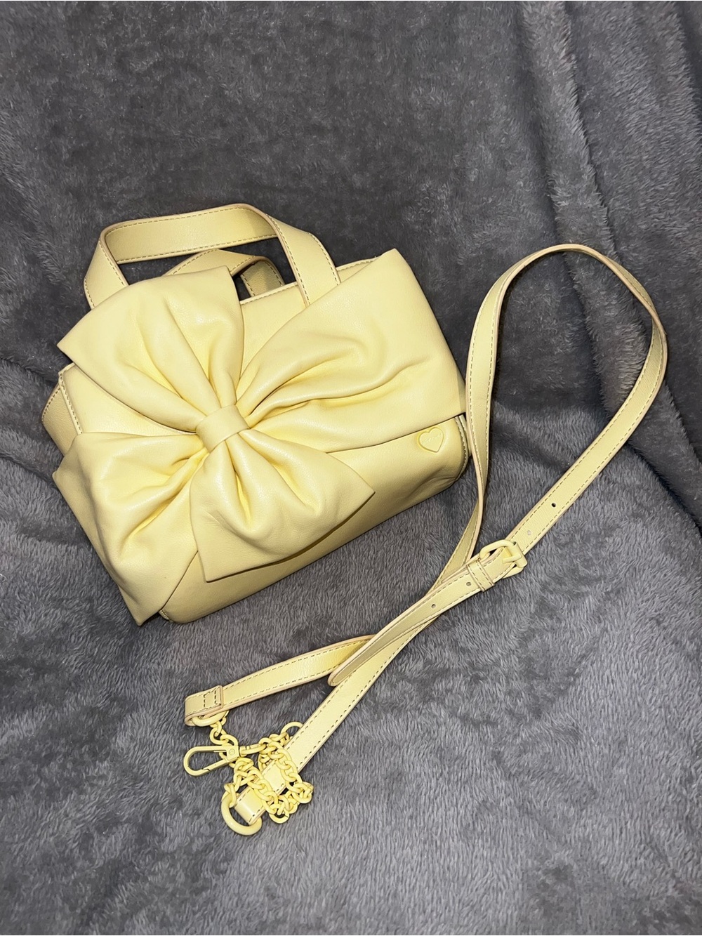 T.J.Maxx Pale Yellow Bow Accent Crossbody Bag